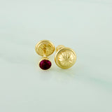 Bezel Stud Earrings 0.45gr / 3mm Yellow Gold 18K &