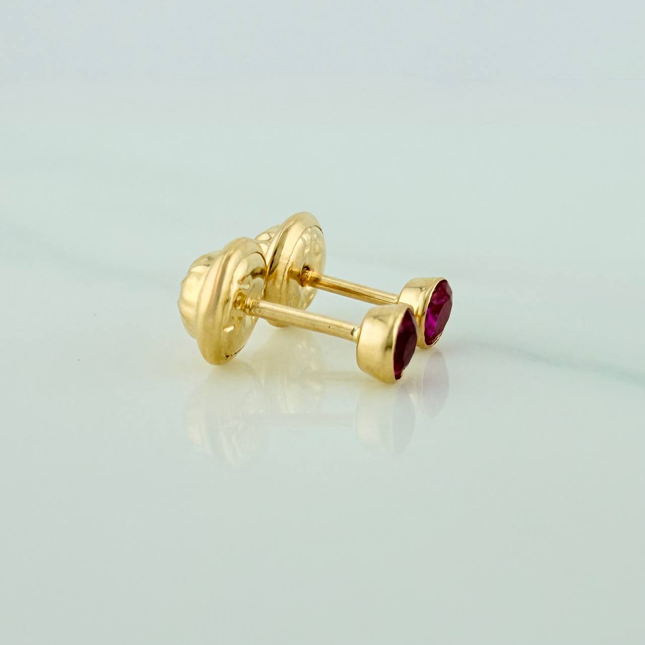 Bezel Stud Earrings 0.45gr / 3mm Yellow Gold 18K &