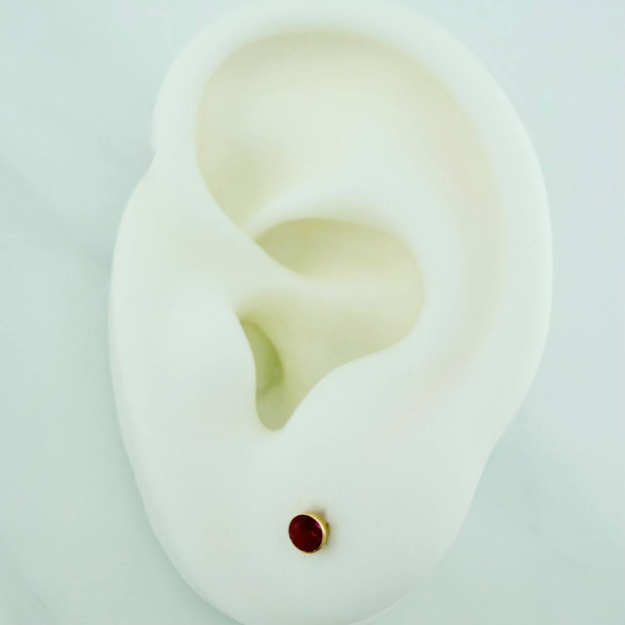 Bezel Stud Earrings 0.45gr / 3mm Yellow Gold 18K &