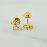 Topos Cruz Punta Destellante 0.95gr / 8mm Oro Amarillo 18K &