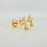 Topos Cruz Punta Destellante 0.95gr / 8mm Oro Amarillo 18K &