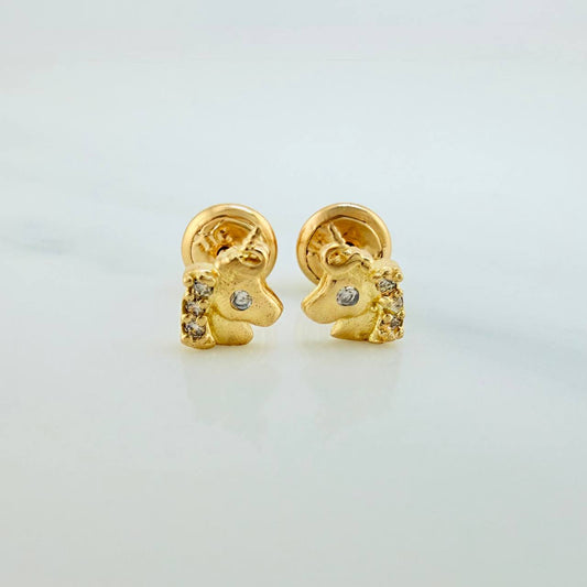 Unicorn Stud Earrings 0.95gr / 5.3mm Yellow Gold 18K &
