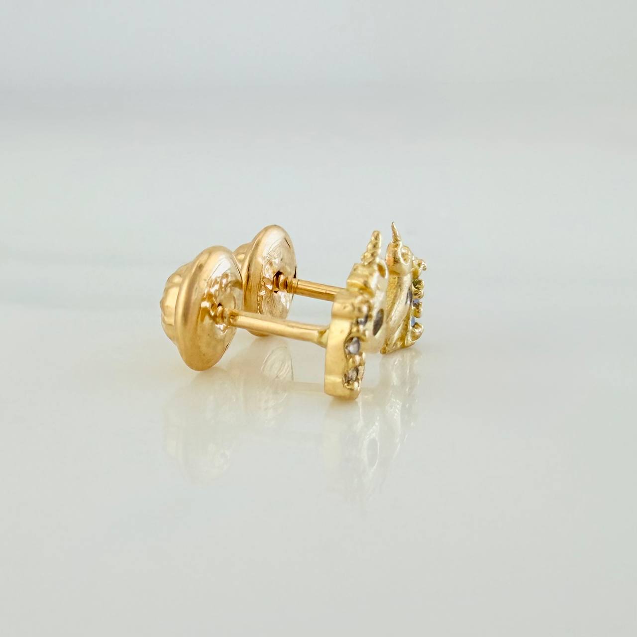 Unicorn Stud Earrings 0.95gr / 5.3mm Yellow Gold 18K &