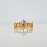 Anillo Corona Princess 3.1 g / T6 1/2 Dos Oros Amarillo Blanco 18K