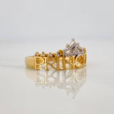 Anillo Corona Princess 3.1 g / T6 1/2 Dos Oros Amarillo Blanco 18K