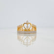 Crown Heart Ring 4.95 g / T6 3/4 Two-Tone Yellow White Gold 18K