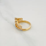 Crown Heart Ring 4.95 g / T6 3/4 Two-Tone Yellow White Gold 18K