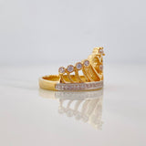 Crown Heart Ring 4.95 g / T6 3/4 Two-Tone Yellow White Gold 18K