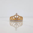 Crown Heart Ring 3.45 g / T6 3/4 Two-Tone Yellow White Gold 18K