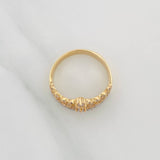 Crown Heart Ring 3.45 g / T6 3/4 Two-Tone Yellow White Gold 18K