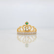 Crown Heart Ring 15S 3.55 g / T7 1/4 Two Yellow White Gold 18K