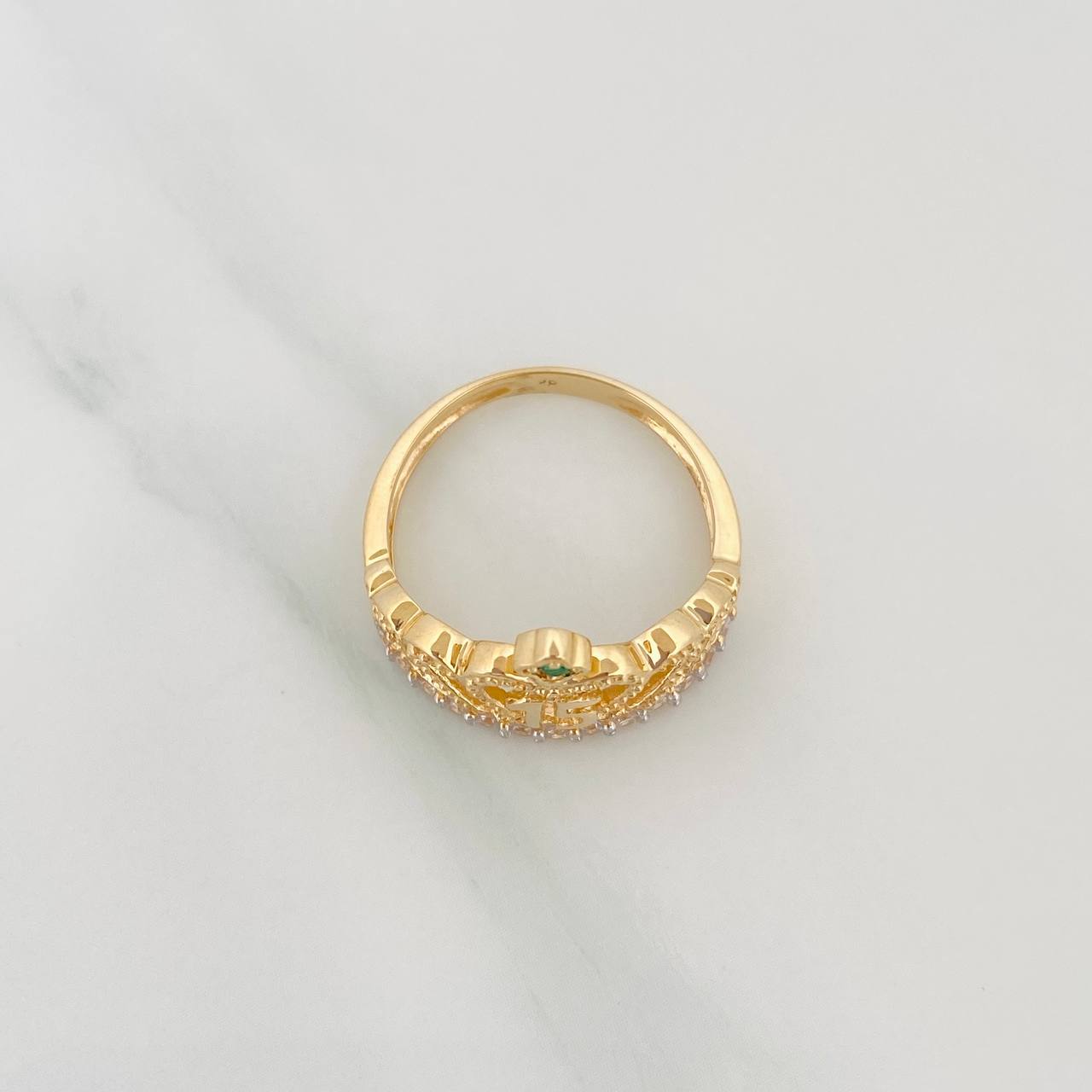 Crown Heart Ring 15S 3.55 g / T7 1/4 Two Yellow White Gold 18K