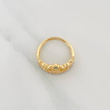 Crown Heart Ring 15S 3.55 g / T7 1/4 Two Yellow White Gold 18K