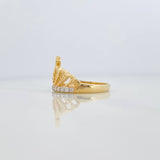 Crown Heart Ring 15S 3.55 g / T7 1/4 Two Yellow White Gold 18K