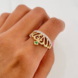 Crown Heart Ring 15S 3.55 g / T7 1/4 Two Yellow White Gold 18K