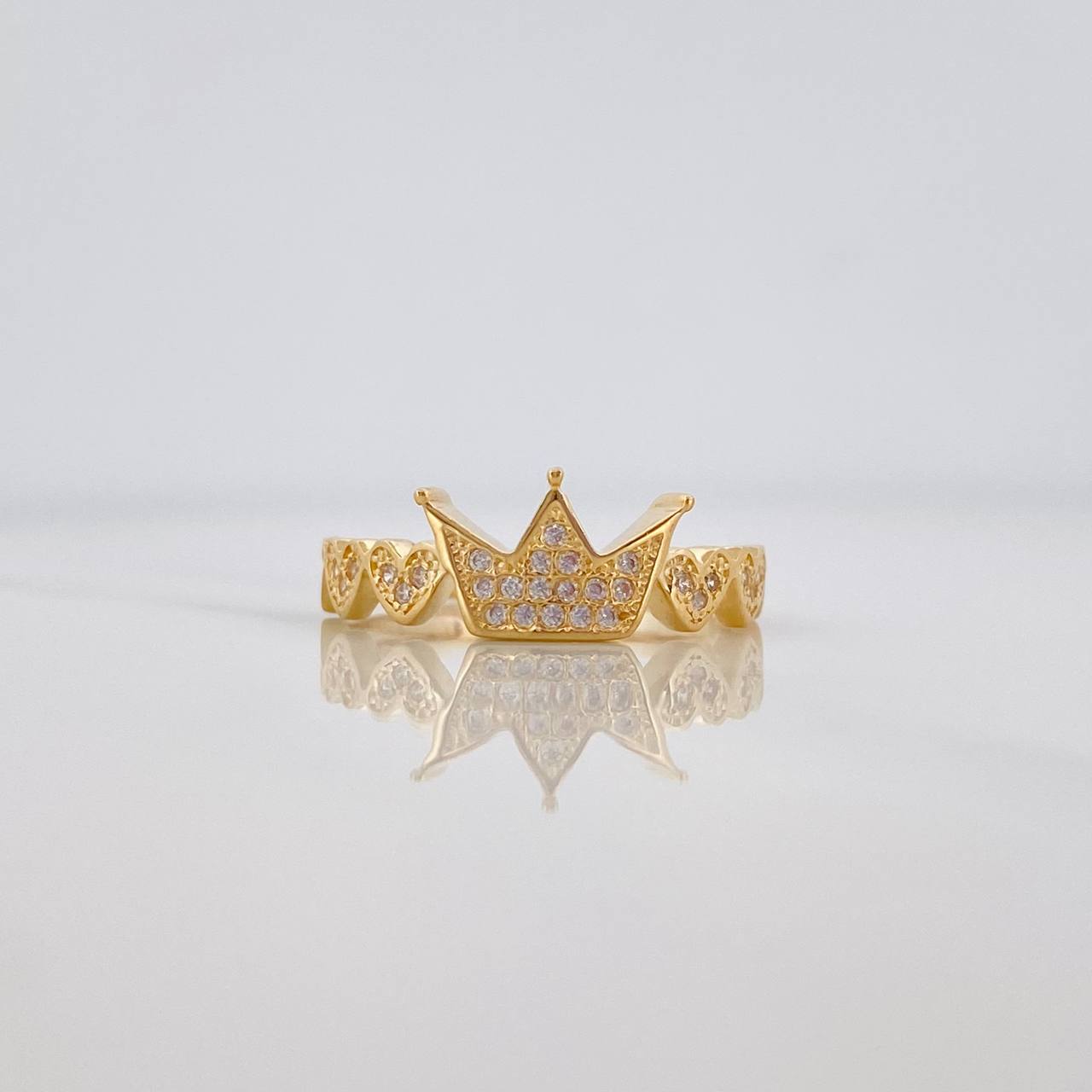 Crown Hearts Ring 2.55 g / T7 18K Yellow Gold
