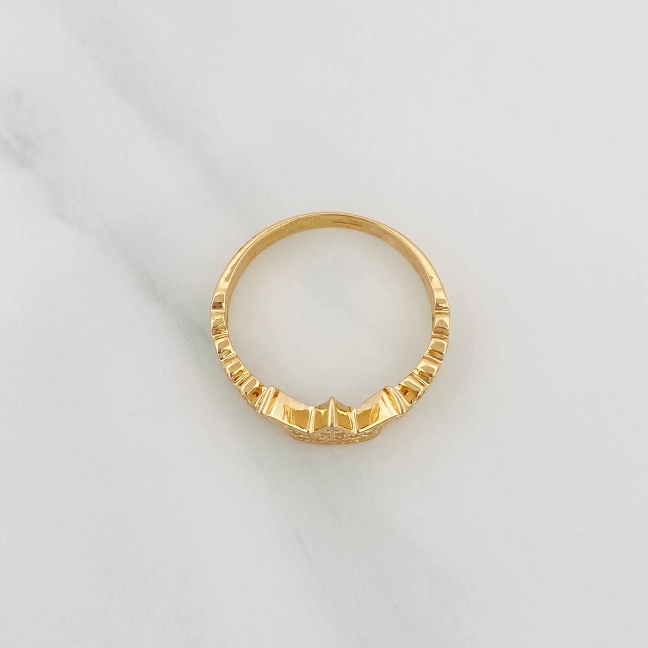 Crown Hearts Ring 2.55 g / T7 18K Yellow Gold