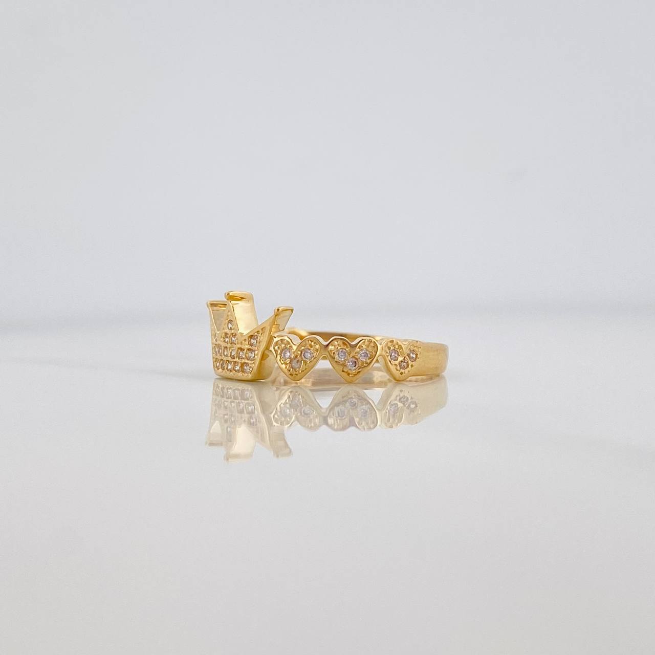 Crown Hearts Ring 2.55 g / T7 18K Yellow Gold