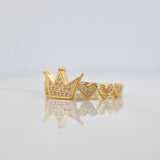 Crown Hearts Ring 2.55 g / T7 18K Yellow Gold