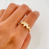 Crown Hearts Ring 2.55 g / T7 18K Yellow Gold