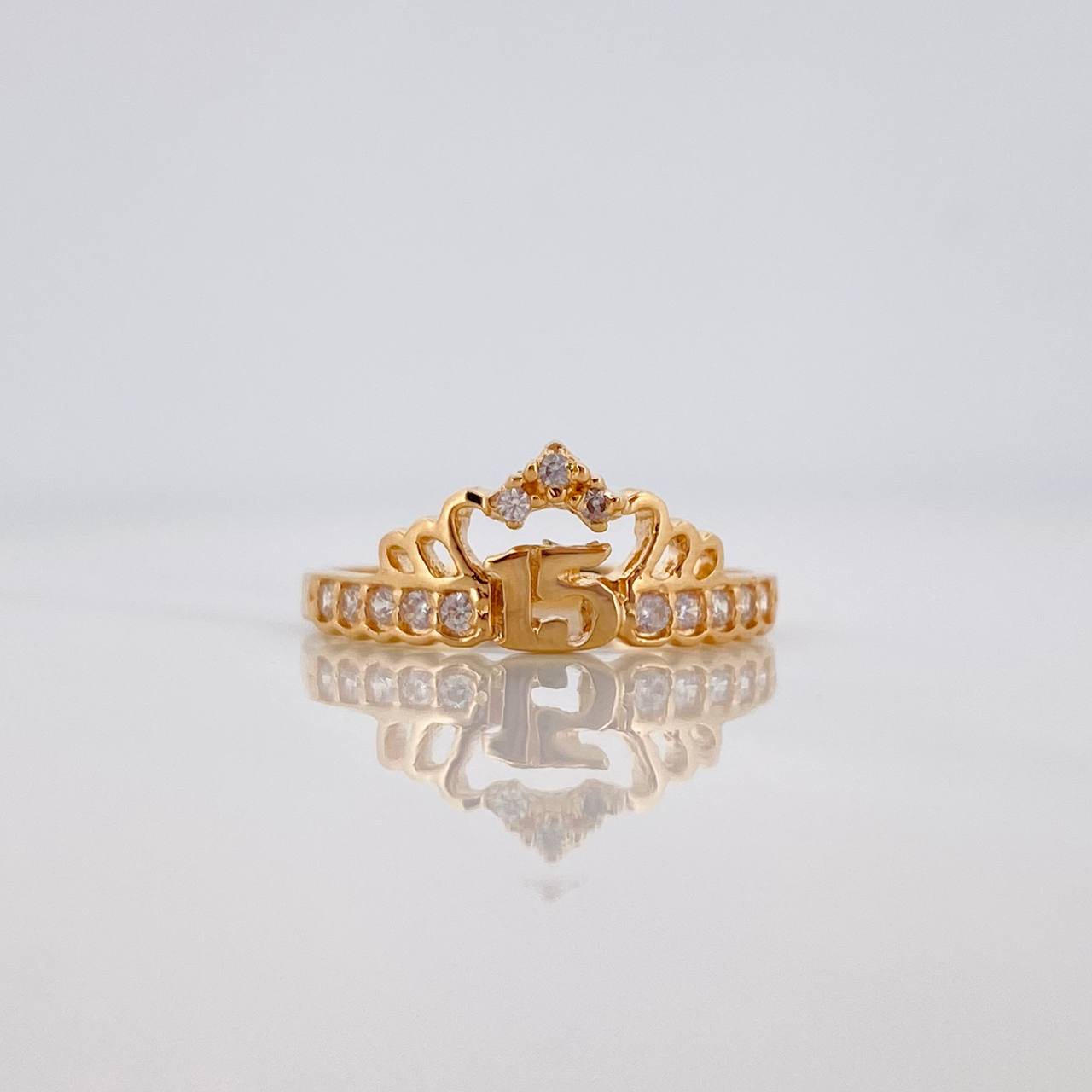 Anillo Corona 15S 2.25 g / T7 Oro Amarillo 18K