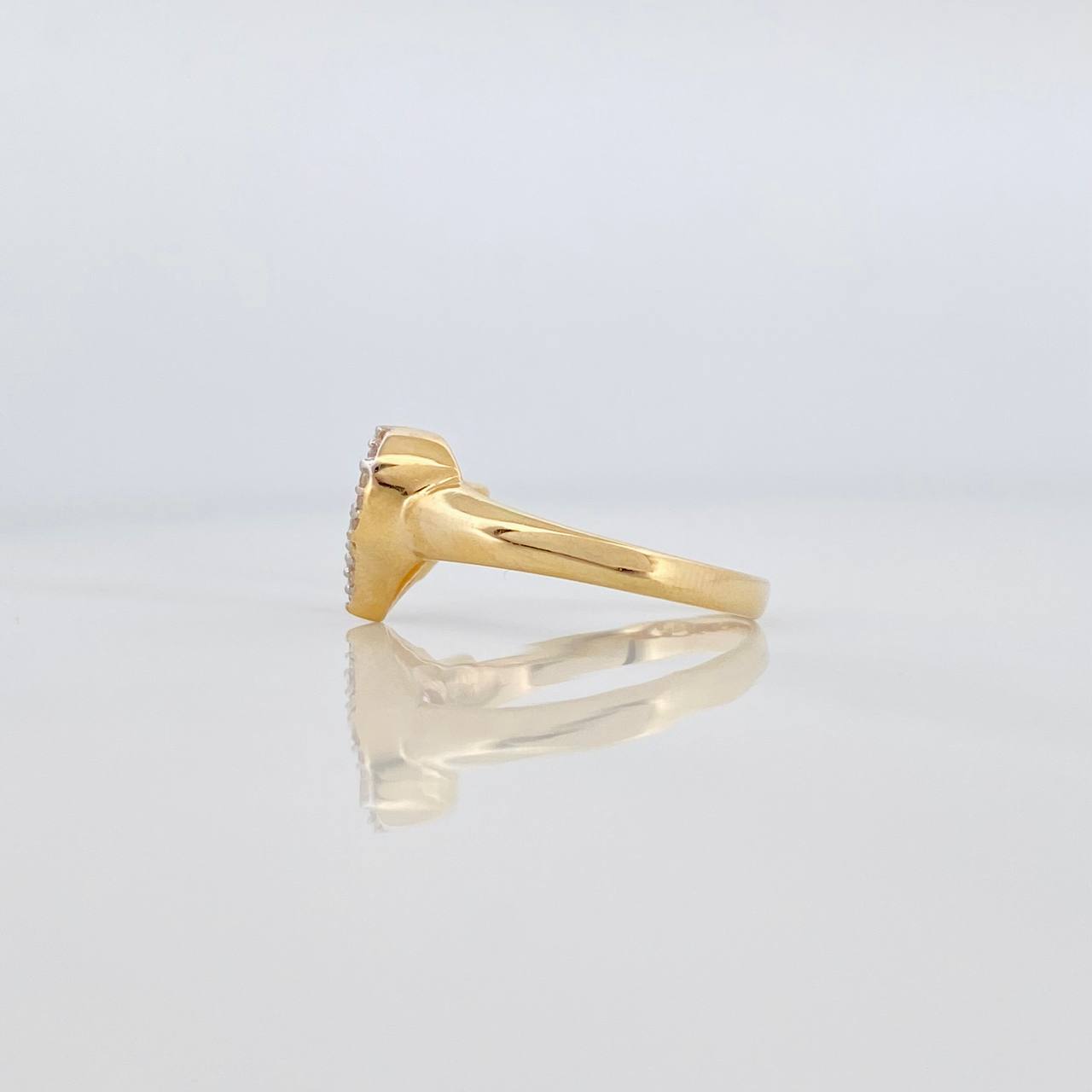 Heart and Star Ring 15S 2.75 g / T6 Two Yellow White Gold 18K