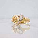 Heart and Star Ring 15S 2.75 g / T6 Two Yellow White Gold 18K