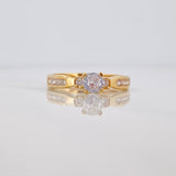 Trio Solitaire Ring 3.05 g / T7 1/4 Yellow Gold 18K