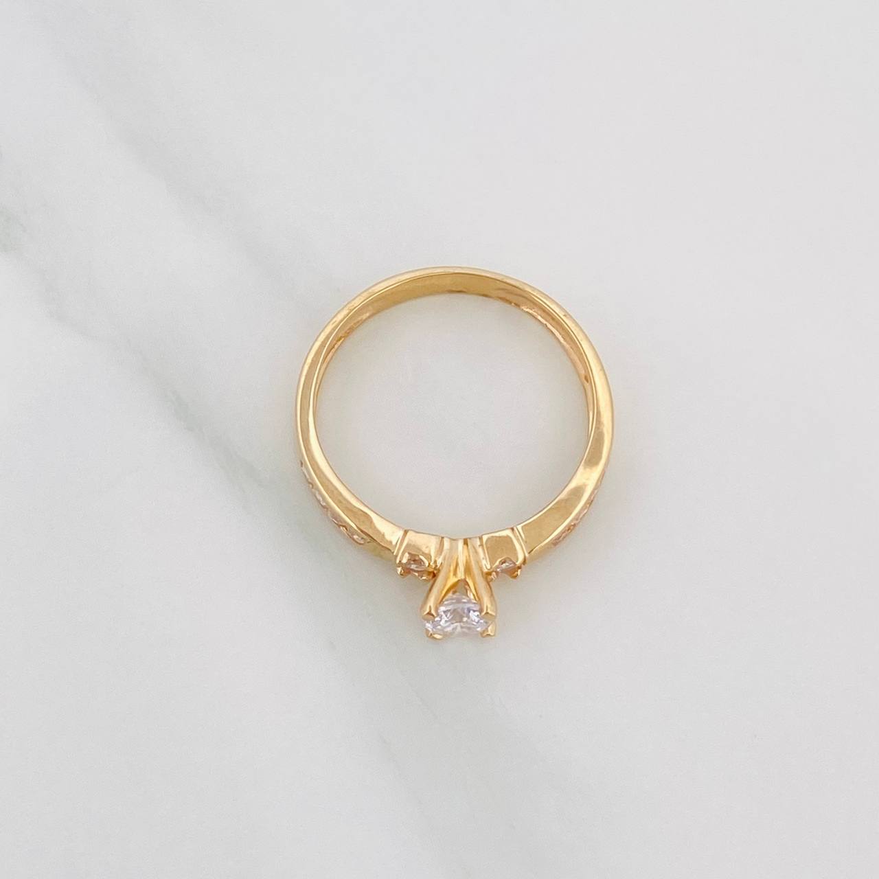 Trio Solitaire Ring 3.05 g / T7 1/4 Yellow Gold 18K