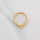 Trio Solitaire Ring 3.05 g / T7 1/4 Yellow Gold 18K