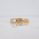 Trio Solitaire Ring 3.05 g / T7 1/4 Yellow Gold 18K