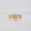 Heart Band Ring 1.8g / T6 1/4 Two-Tone Yellow and White Gold 18K
