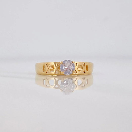 Heart Band Ring 1.8g / T6 1/4 Two-Tone Yellow and White Gold 18K