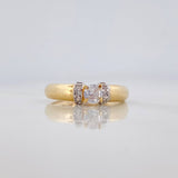 Solitaire Ring 2.6 g / T5 3/4 Two Yellow White Gold 18K