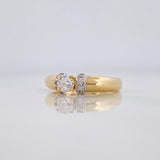 Solitaire Ring 2.6 g / T5 3/4 Two Yellow White Gold 18K