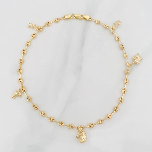 Tobillera GC 4.4g / 10 3/4 in / 3.34mm Oro Amarillo 18K