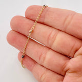 Tobillera Aro Seguido Bolas Diamantadas 1.75g / 9 3/4 in / 1.18mm Tres Oros 18K