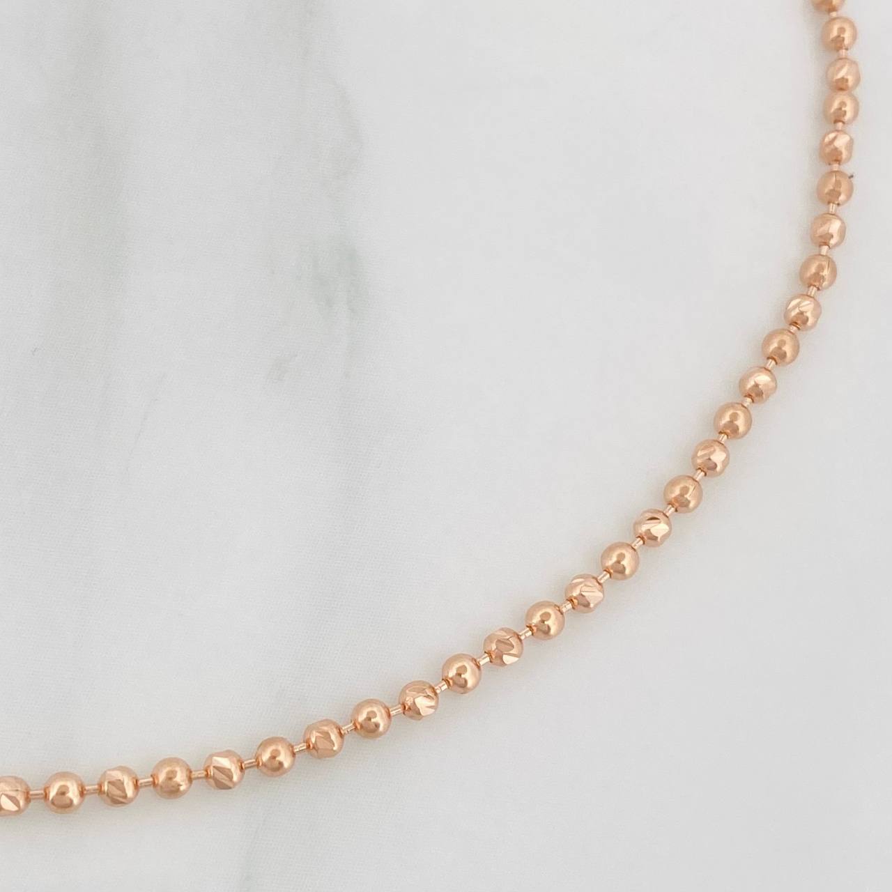 Tobillera Militar Diamantado 3.35g / 9 3/4 in / 1.81mm Oro Rosa 18K