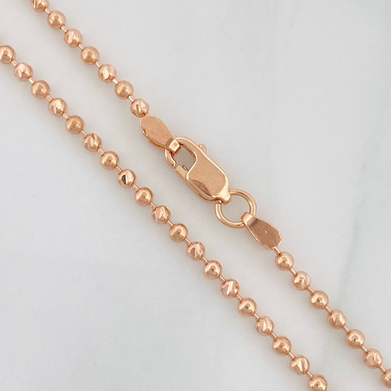Tobillera Militar Diamantado 3.35g / 9 3/4 in / 1.81mm Oro Rosa 18K