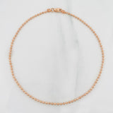 Tobillera Militar Diamantado 3.35g / 9 3/4 in / 1.81mm Oro Rosa 18K