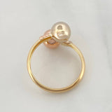 You and Me Ring 1.55g / Size 7 1/2 Three Golds 18K