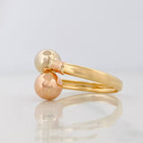 Anillo Tu y Yo 1.6g / T6 Tres Oros 18K
