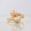You and Me Ring 1.55g / Size 7 1/2 Three Golds 18K