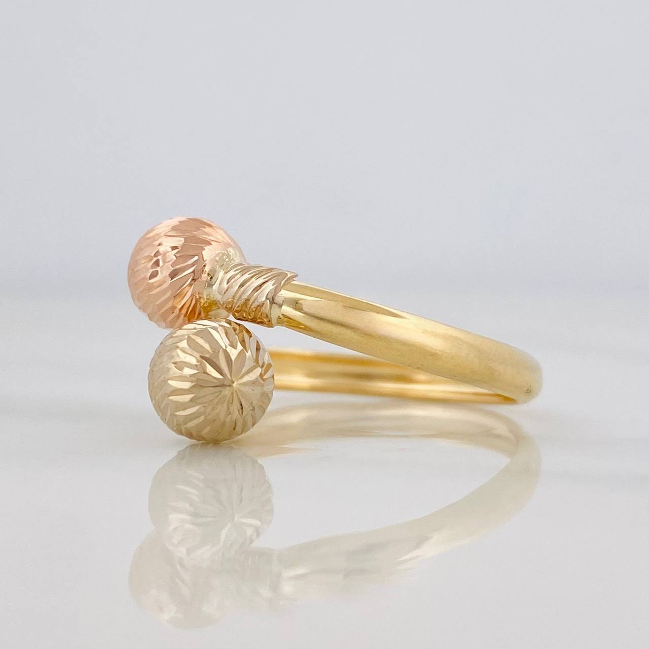 Anillo Tu y Yo 1.65g / T7 Tres Oros 18K