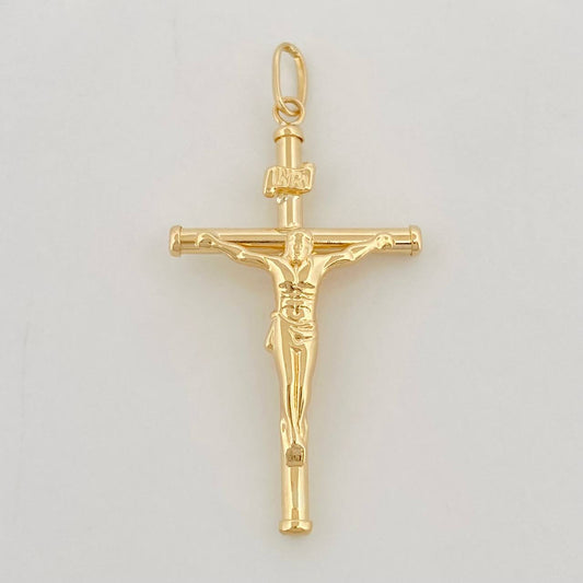 Pendant Cross Christ 1.4g / 1 1/2 in Yellow Gold 18K