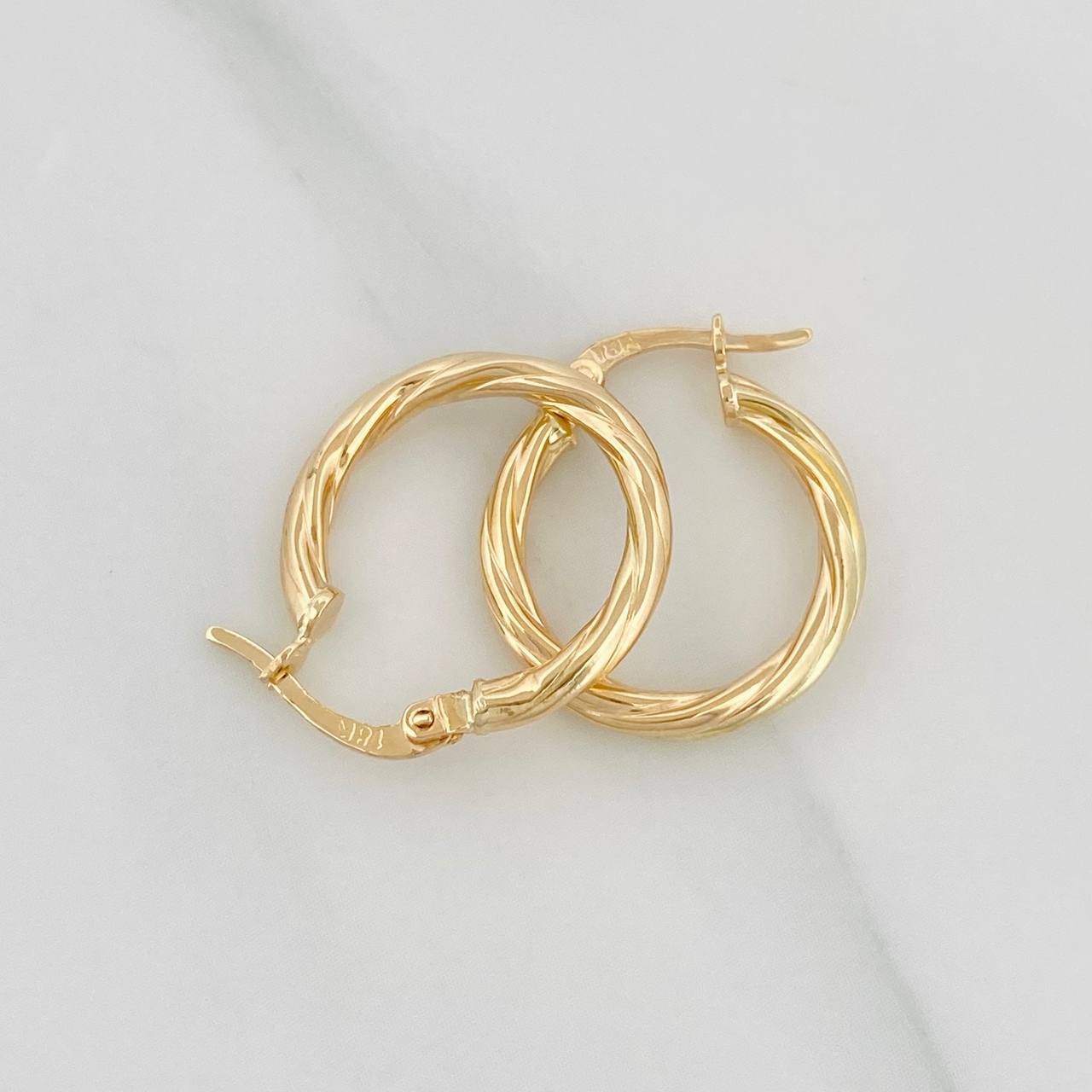 Candongas Ivy 1.35g / 3/4 in Oro Amarillo 18K