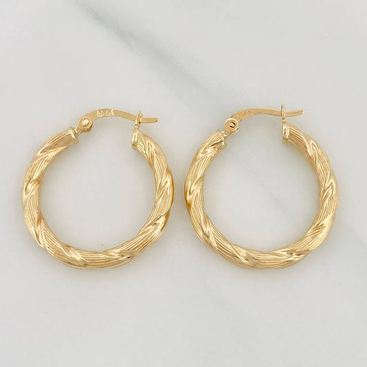Hoop Earrings Rox 2.15g / 1 in Yellow Gold 18K