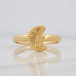 Half Moon Ring 1g / Size 7 1/2 Yellow Gold 18K