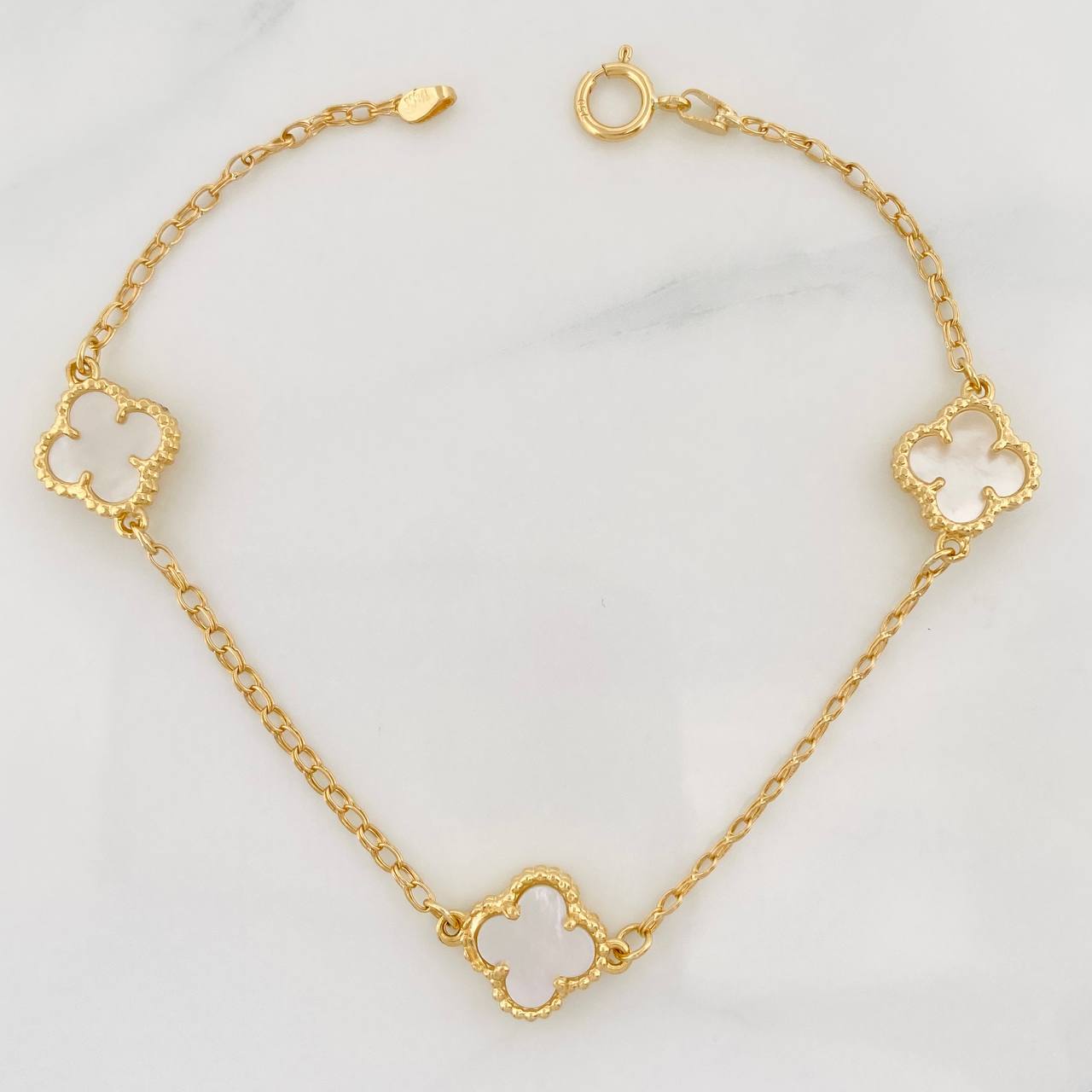 Pulso Rolo Trebol 4.1g / 7 1/2 in / 1.63mm Oro Amarillo 18K