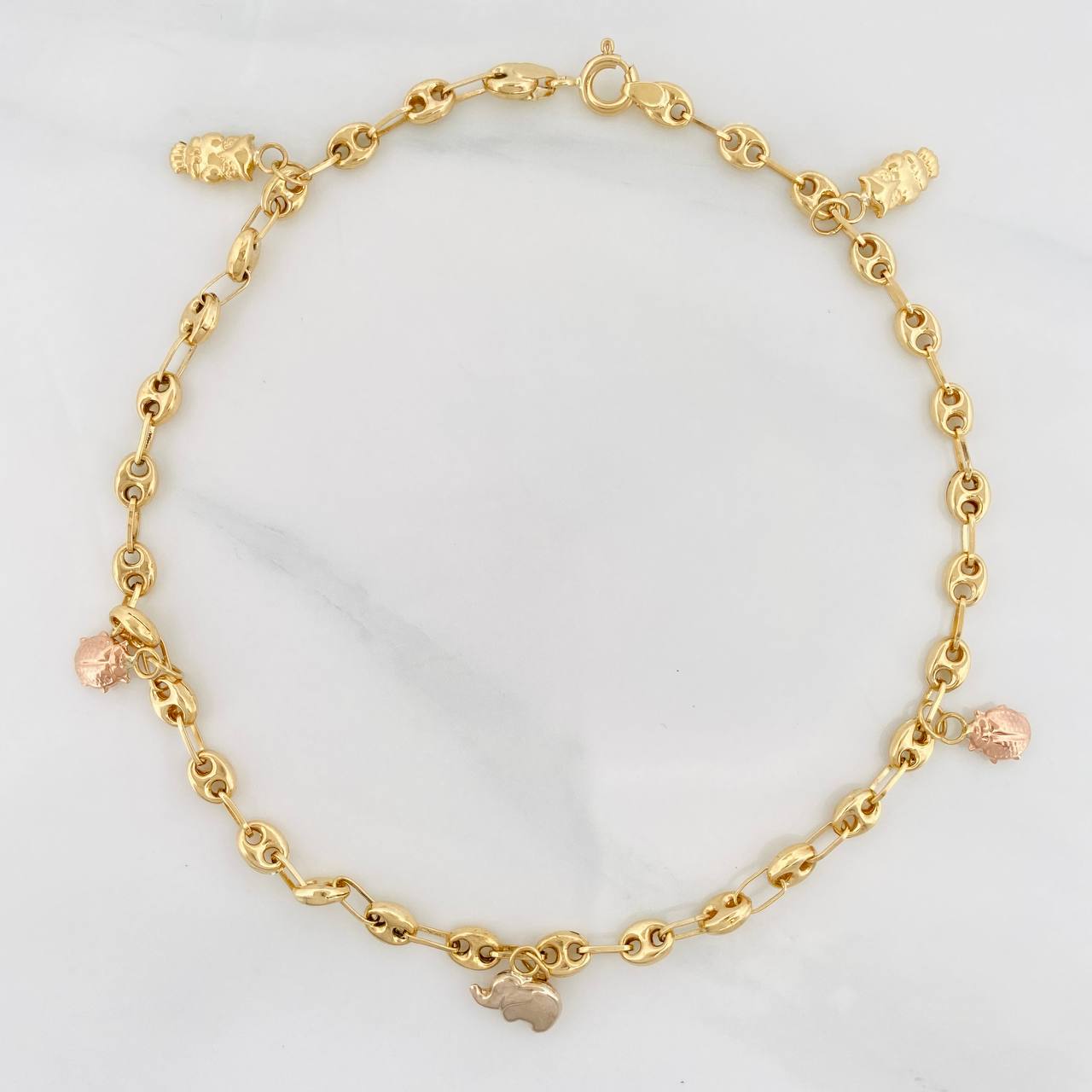 Tobillera GC 4.1g / 9 3/4 in / 3.8mm Tres Oros 18K